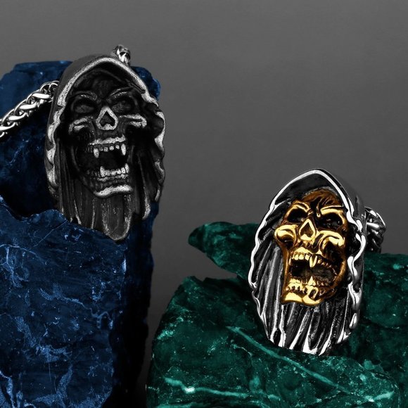 ❤️Stainless Steel Silver Skull Pendant Necklace for Men/Women, GP1231003 - Picture 8 of 11